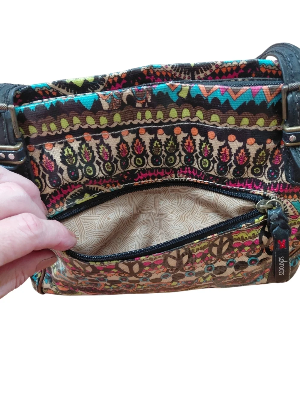 Sakroots Set Of Multicolor Boho Shoulder Bag and Matching Wallet